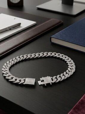 NEW Iced Out 8” Cuban Link Bracelet - Stainless Steel CZ Streetwear Drip